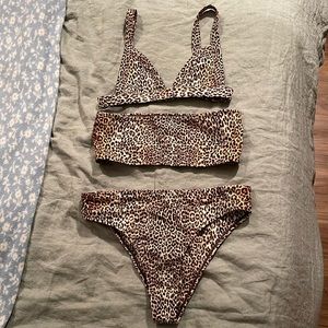 High waisted cheetah bikini (two tops)